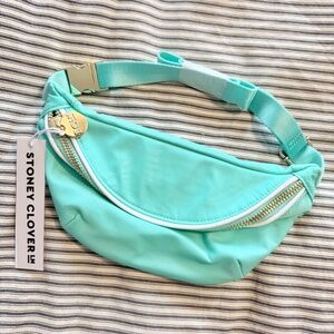New SCL Stoney Clover Lane Pastel Teal White Piping Mint Chip Fanny Pack NWT